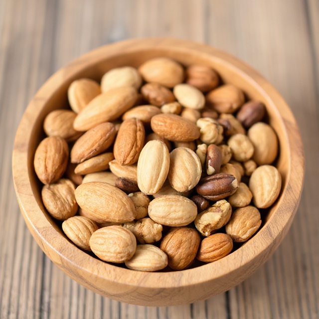 Almonds and nuts containing vitamin E and healthy fats for immune system balance.